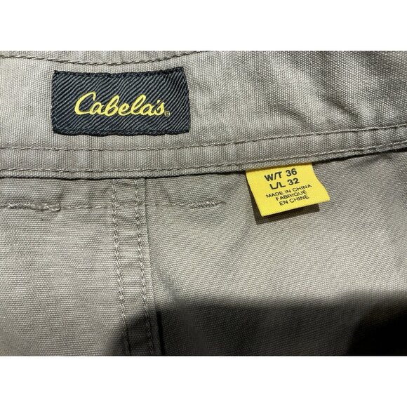 Cabelas Hiker Pant Size 36x32 (31.5 Msmt) Tan 7 Pocket Zip Button Closure - Picture 10 of 13